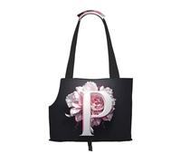 WZYCWB Pink letter p Lightweight travel bag for cats & breathable small dog shoulder bag for easy portability