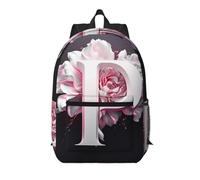 WZYCWB Pink letter p Printed backpack with pockets - suitable for work, business trips, travel, sports