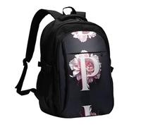 WZYCWB Pink letter p Printed laptop backpack, business men's commuter backpack, computer bag with USB port charging