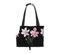 WZYCWB Pink Lily Printed Pet Shoulder Bag - Lightweight, Breathable Travel Small Pet Shoulder Bag