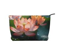WZYCWB Pink Lotus Flower Patterned Toiletry Storage Bag, Essential for organizing Cosmetics and Skincare Products.