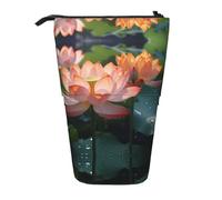 WZYCWB Pink Lotus Flower Retractable Storage Container for Pen Holders, Makeup Brush Holders, or Coin Drawstring Bags.