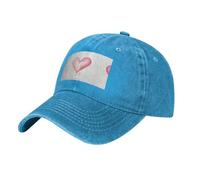 WZYCWB Pink Love Blue Print Denim Baseball Cap, Adjustable, Suitable for Travel and Everyday Casual wear.