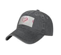 WZYCWB Pink Love Deep Heather Print Denim Baseball Cap, Adjustable, Suitable for Travel and Everyday Casual wear.
