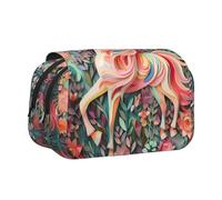 WZYCWB Pink Paper Cut Unicorn Patterned Portable Pencil Case ideal for organizing pens in the office or storing makeup brushes