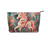 WZYCWB Pink Paper Cut Unicorn Patterned Toiletry Storage Bag, Essential for organizing Cosmetics and Skincare Products.