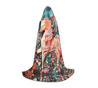 WZYCWB Pink Paper Cut Unicorn Printed Medium Hooded Cape, Holiday Party Costume, Carnival Party Prop, Sizes S/M/L