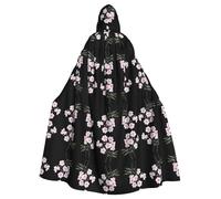 WZYCWB Pink roses in bloom Printed hooded cape suitable for masquerade, Halloween party cosplay props