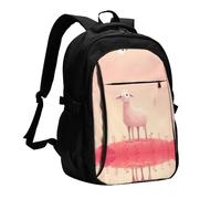 WZYCWB Pink Sheep Printed laptop backpack, business men's commuter backpack, computer bag with USB port charging