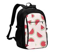 WZYCWB Pink watermelon Printed laptop backpack, business men's commuter backpack, computer bag with USB port charging
