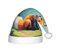 WZYCWB Pixel Forest Fox Patterns Fun Christmas Party Hat, Class Party Activity Holiday Christmas Decoration Hat