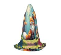 WZYCWB Pixel Forest Fox Printed S Wizard Cape, Themed Party Costume, Adult & Teen Cosplay Cape, Sizes S, M, L