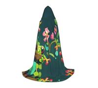 WZYCWB Pixel wind tree frog Printed L Wizard Cape, Themed Party Costume, Adult & Teen Cosplay Cape, Sizes S, M, L
