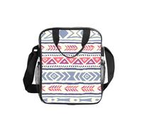 WZYCWB Plain geometric floral pattern Transparent Shoulder Bag Lunch Handbag with Zipper and Shoulder Strap for Women Men Work Shopping