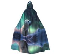 WZYCWB Polar bear in the snow Patterned hooded cape Halloween cape rave party and family gathering