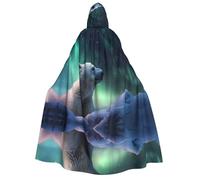 WZYCWB Polar bear in the snow Patterned Hooded Cape | Perfect for Halloween, masquerade, and themed parties.