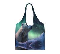 WZYCWB Polar bear in the snow Printed Single Shoulder Commuter Canvas Bag, Grocery Shopping Bag, Daily Use Canvas Bag