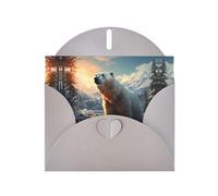 WZYCWB Polar bear in winter Patterned Gray Holiday Card (6x4) with Envelope. Suitable for birthdays, weddings, and condolences.