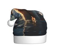 WZYCWB Polar bear in winter Prints Santa Hats - Ideal for Christmas Eve, New Year's Eve, and Holiday Parties - Festive Decorations