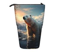 WZYCWB Polar Bear in Winter Retractable Storage Container for Pen Holders, Makeup Brush Holders, or Coin Drawstring Bags.
