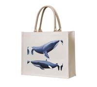 WZYCWB Polar ice whale Printed three-dimensional canvas tote bag suitable for travel, work, fitness, camping and beach carrying