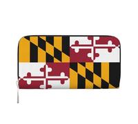 WZYCWB Polish flag Leather clutch bags zipper wallets and card holders are perfect for travel or daily use, Maryland State Flag, One Size
