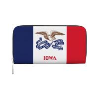 WZYCWB Polish flag Leather clutch bags zipper wallets and card holders are perfect for travel or daily use, Iowa State Flag, One Size
