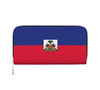 WZYCWB Polish flag Leather clutch bags zipper wallets and card holders are perfect for travel or daily use, Haitian Flag, One Size