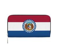 WZYCWB Polish flag Leather clutch bags zipper wallets and card holders are perfect for travel or daily use, Missouri State Flag, One Size