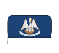 WZYCWB Polish flag Leather clutch bags zipper wallets and card holders are perfect for travel or daily use, Louisiana State Flag, One Size