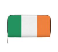WZYCWB Polish flag Leather clutch bags zipper wallets and card holders are perfect for travel or daily use, Irish Flag, One Size