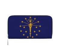 WZYCWB Polish flag Leather clutch bags zipper wallets and card holders are perfect for travel or daily use, Indiana State Flag, One Size