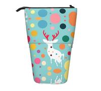 WZYCWB Polka Dot Deer Retractable Storage Container for Pen Holders, Makeup Brush Holders, or Coin Drawstring Bags.