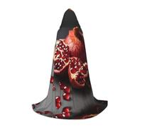 WZYCWB pomegranate Printed Hooded Cape | Cosplay Costume, Halloween Anime Party Prop - Large