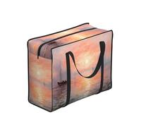 WZYCWB Portable Storage Tote Bag for Adults, One Size, Sunset Print, Polyester with Vinyl Lining, Zippered Closure, 53 x 40 x 23 cm, Foldable Lightweight Design
