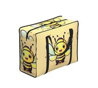WZYCWB Portable Storage Tote Bag for Adults, One Size, Yellow Bee Animal Print, Polyester with Vinyl Lining, Zippered Closure, 53 x 40 x 23 cm, Foldable with Reinforced Handles