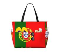 WZYCWB Portuguese flag Printed beach travel bag for swimming and fitness/supermarket shopping/seaside vacation