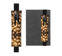 WZYCWB Potato Printed Large-Capacity PVC Pen Holder + Creative Diary Pen Bag Set with Elastic Band Anti-Slip Design