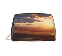 WZYCWB Prairie Sunset Printed Leather Cosmetic Bag for Women - Stylish and Soft, Durable