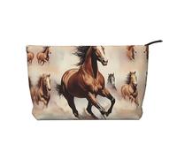 WZYCWB Prancing Brown Horse Patterned Toiletry Storage Bag, Essential for organizing Cosmetics and Skincare Products.