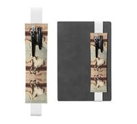 WZYCWB Prancing White Horse Adjustable Journal Bookmark, Leather Pen Holder Bookmark, Perfect for Back to School Christmas Gift Bookmark Leather Pen Holder,