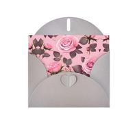 WZYCWB Pretty Pink Roses Patterned Gray Holiday Card (6x4) with Envelope. Suitable for birthdays, weddings, and condolences.