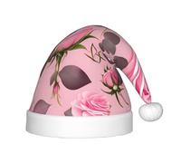 WZYCWB Pretty Pink Roses Print Christmas Party Hat, Children's Class Activity Gift, Christmas Holiday Decoration Prop