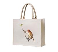 WZYCWB Proboscis Monkey Printed three-dimensional canvas tote bag suitable for travel, work, fitness, camping and beach carrying