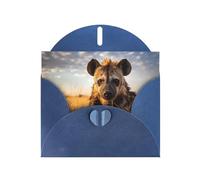 WZYCWB Prone Hyena Blue Printed Christmas cards, wedding invitations, exquisite envelope cards