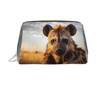 WZYCWB Prone Hyena Printed Leather Cosmetic Bag for Women - Stylish and Soft, Durable