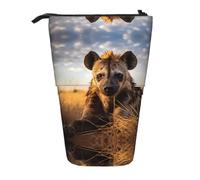 WZYCWB Prone Hyena Retractable Storage Container for Pen Holders, Makeup Brush Holders, or Coin Drawstring Bags.
