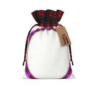 WZYCWB Psychedelic neon Christmas Gift Bags for Christmas Party Supplies Decorations, 8.3 * 11.8 Inch Colorblock Burlap Drawstring Gift Bags,