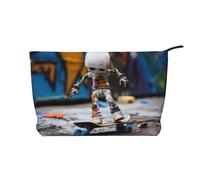 WZYCWB Puppet on Skateboard Patterned Toiletry Storage Bag, Essential for organizing Cosmetics and Skincare Products.