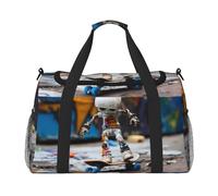 WZYCWB Puppy Pattern Handheld travel bag weekend bag fitness yoga bag suitable for fitness and other scenarios, Puppet On Skateboard, One Size